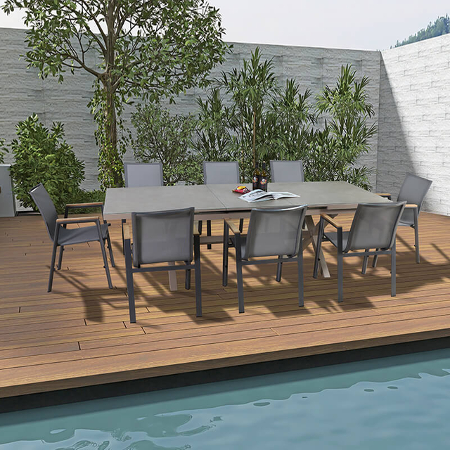 Conjunto de jantar extensível para jardim ao ar livre