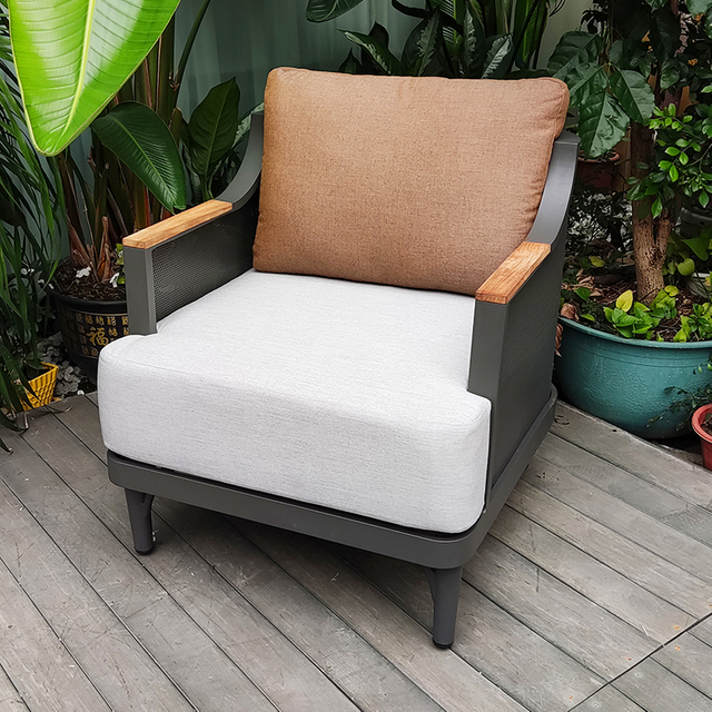 Sofá de pátio de liga de alumínio personalizado comercial