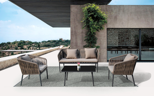 Sofá Trançado Lazer Pátio Externo